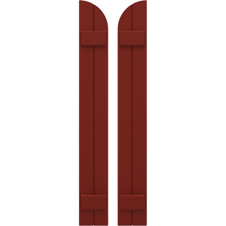 Ekena Millwork Americraft 2-Board (2 Batten) Wood Joined Board-n-Batten Shutters w/ Arch Top, ARW101BQ207X36MRH, PR ARW101BQ207X36MRH